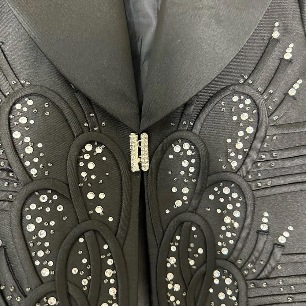 Moshita black embellished blazer jacket - Picture 10 of 14